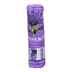 Provence Embroidered Lavender Bouquet Waffle Weave Towel