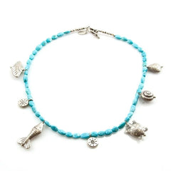 Sea Inspired Thai Fine Silver & Sleeping Beauty Turquoise Necklace