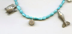 Sea Inspired Thai Fine Silver & Sleeping Beauty Turquoise Necklace