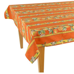 Provence Coated Rectangular Tablecloth - Lemon Orange