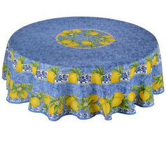 Provence Round Tablecloth - Lemons Blue & Yellow