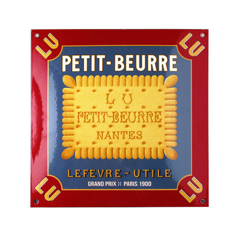 Decorative Enamel Square Sign -  Petit-Beurre Lu